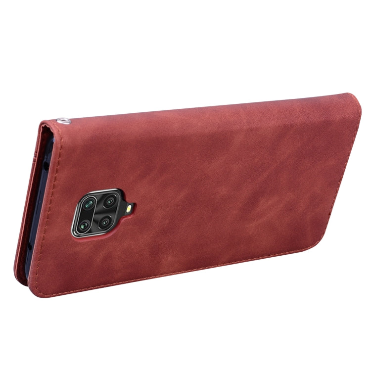 For Xiaomi Redmi Note 9S Frosted Business Magnetic Horizontal Flip PU Leather Case with Holder & Card Slot & Lanyard