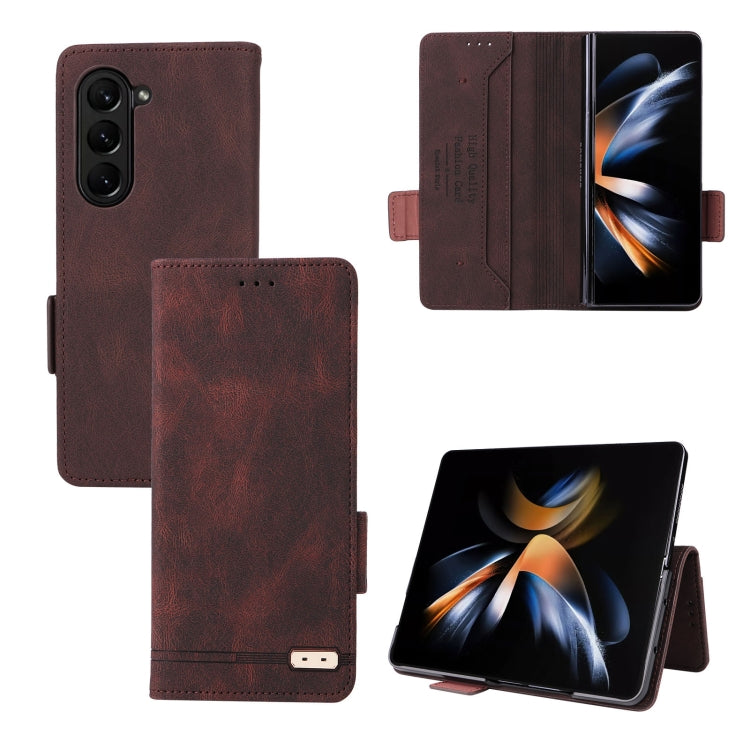 For Samsung Galaxy Z Fold5 Magnetic Clasp Leather Phone Case