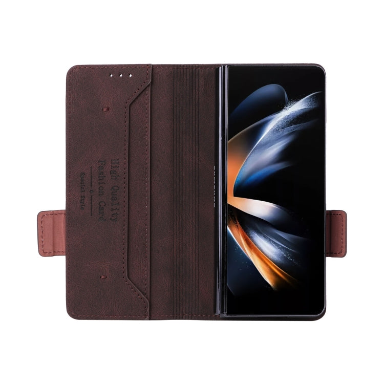 For Samsung Galaxy Z Fold5 Magnetic Clasp Leather Phone Case