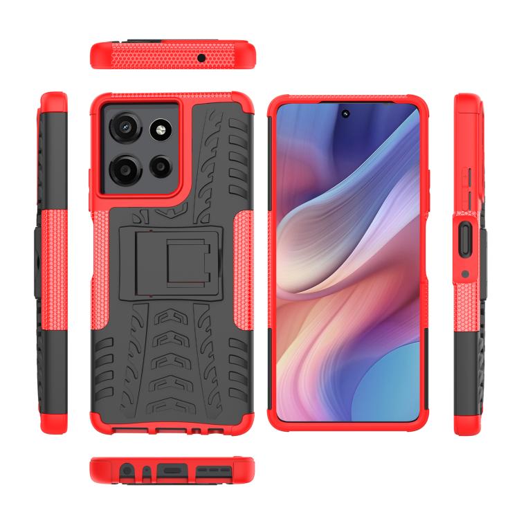 For Motorola Moto G Power 5G 2025 Tire Texture TPU + PC Phone Case with Holder