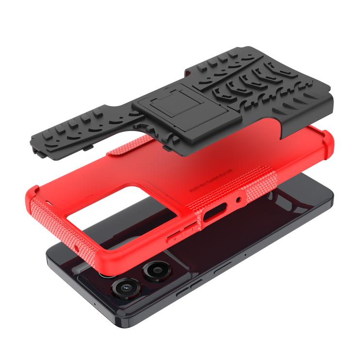 For Motorola Moto G Power 5G 2025 Tire Texture TPU + PC Phone Case with Holder