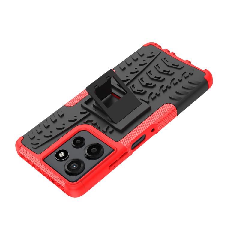 For Motorola Moto G Power 5G 2025 Tire Texture TPU + PC Phone Case with Holder