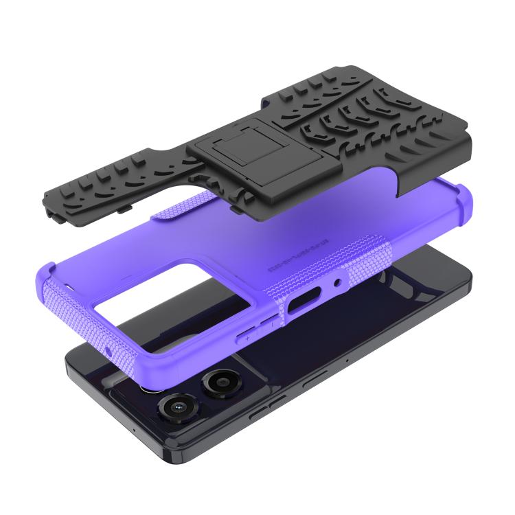 For Motorola Moto G Power 5G 2025 Tire Texture TPU + PC Phone Case with Holder