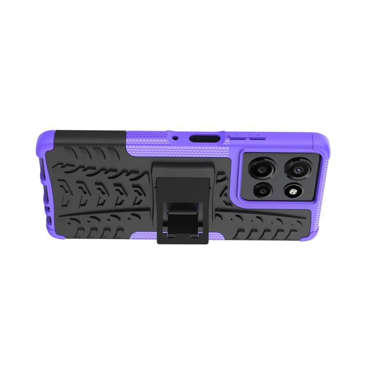 For Motorola Moto G Power 5G 2025 Tire Texture TPU + PC Phone Case with Holder