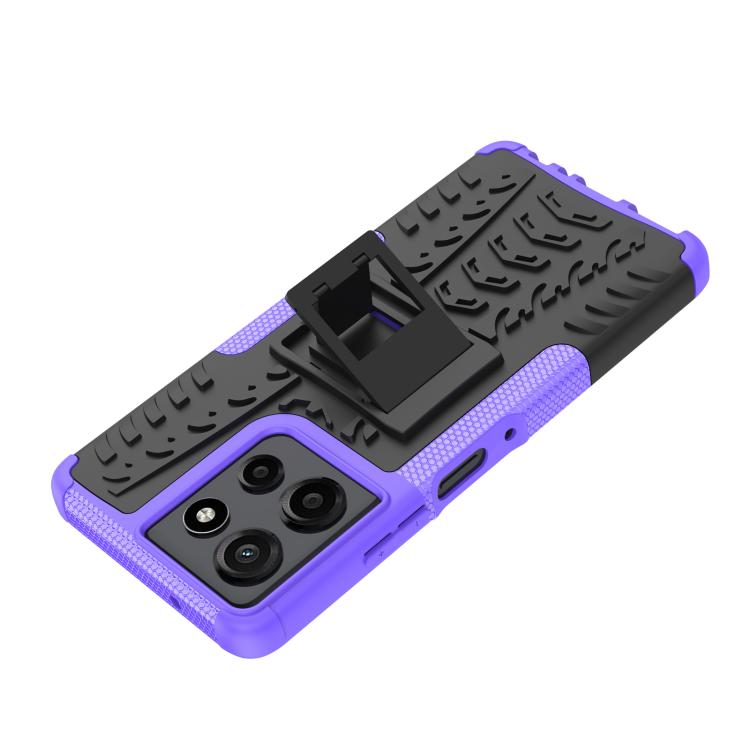 For Motorola Moto G Power 5G 2025 Tire Texture TPU + PC Phone Case with Holder