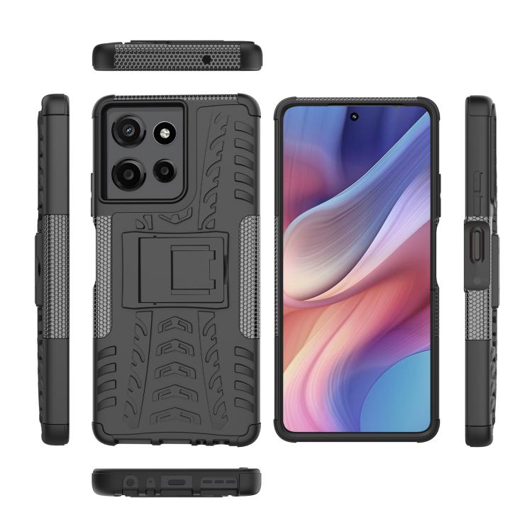 For Motorola Moto G Power 5G 2025 Tire Texture TPU + PC Phone Case with Holder