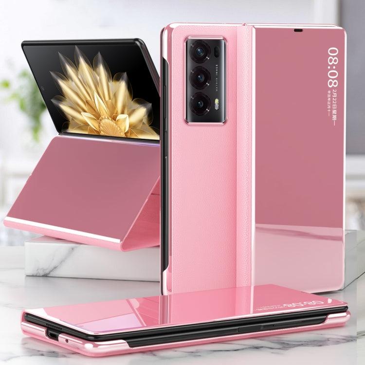 For Honor Magic V2 Electroplated Mirror Protective Phone Case with Holder