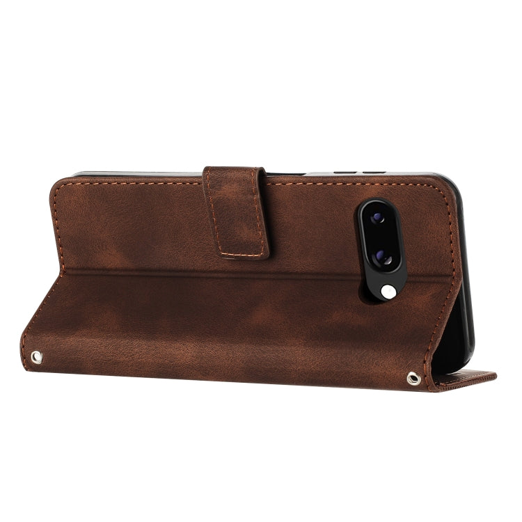 For Google Pixel 9a Dream Triangle Leather Phone Case with Lanyard