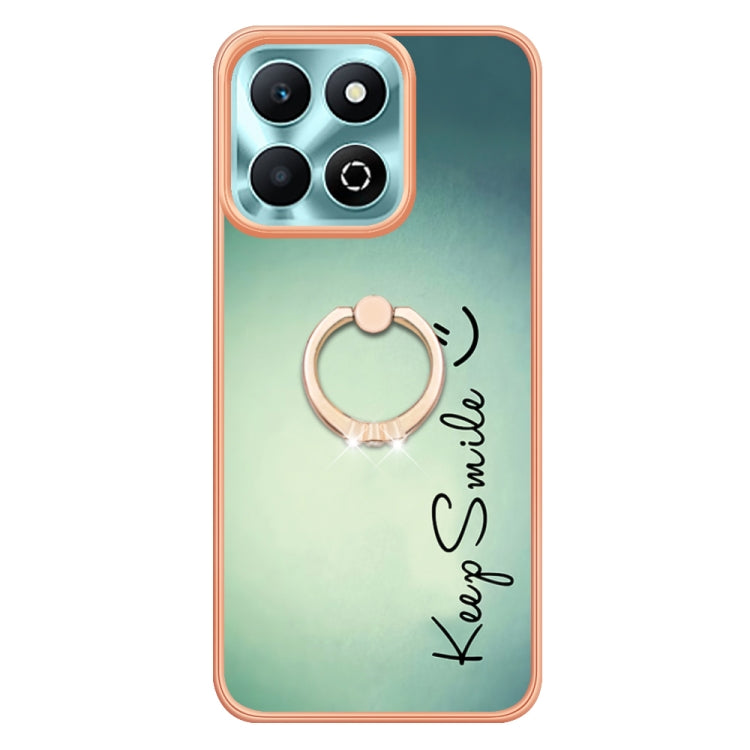 For Honor X6b Electroplating Dual-side IMD Phone Case with Ring Holder