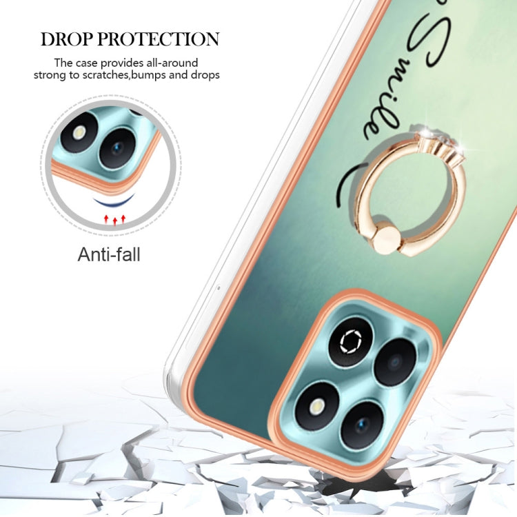 For Honor X6b Electroplating Dual-side IMD Phone Case with Ring Holder