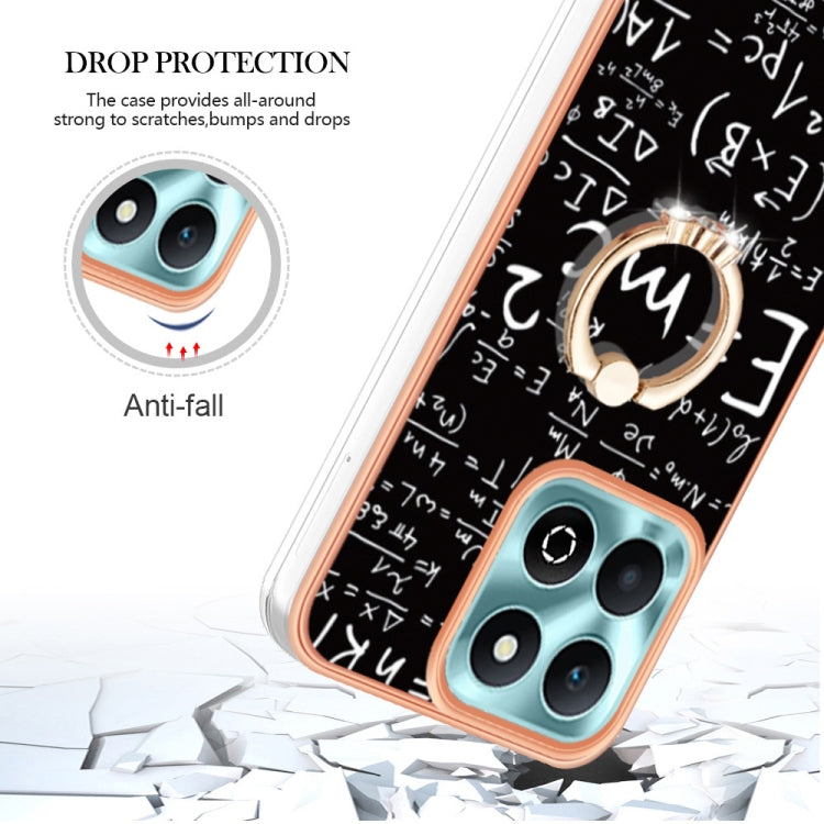 For Honor X6b Electroplating Dual-side IMD Phone Case with Ring Holder