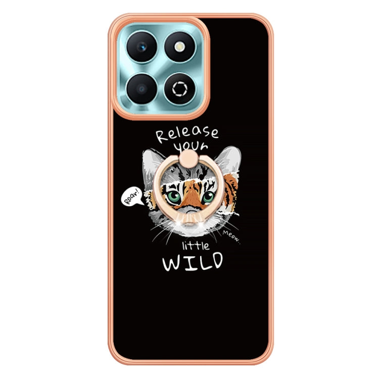 For Honor X6b Electroplating Dual-side IMD Phone Case with Ring Holder