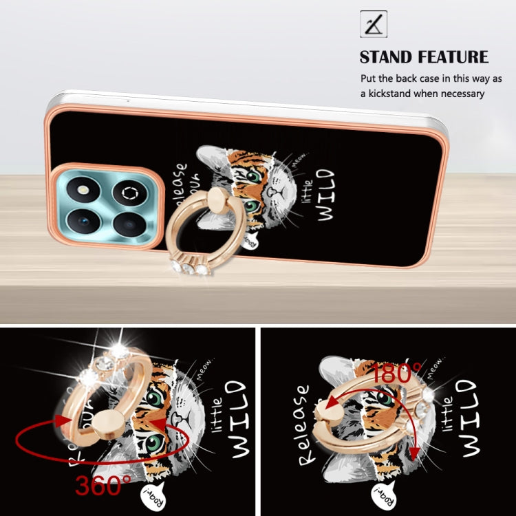 For Honor X6b Electroplating Dual-side IMD Phone Case with Ring Holder