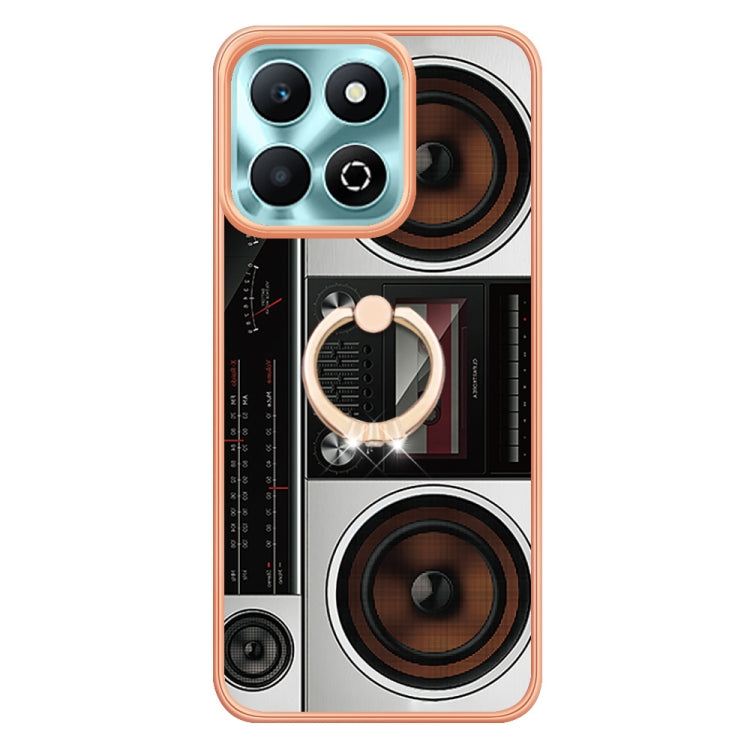 For Honor X6b Electroplating Dual-side IMD Phone Case with Ring Holder