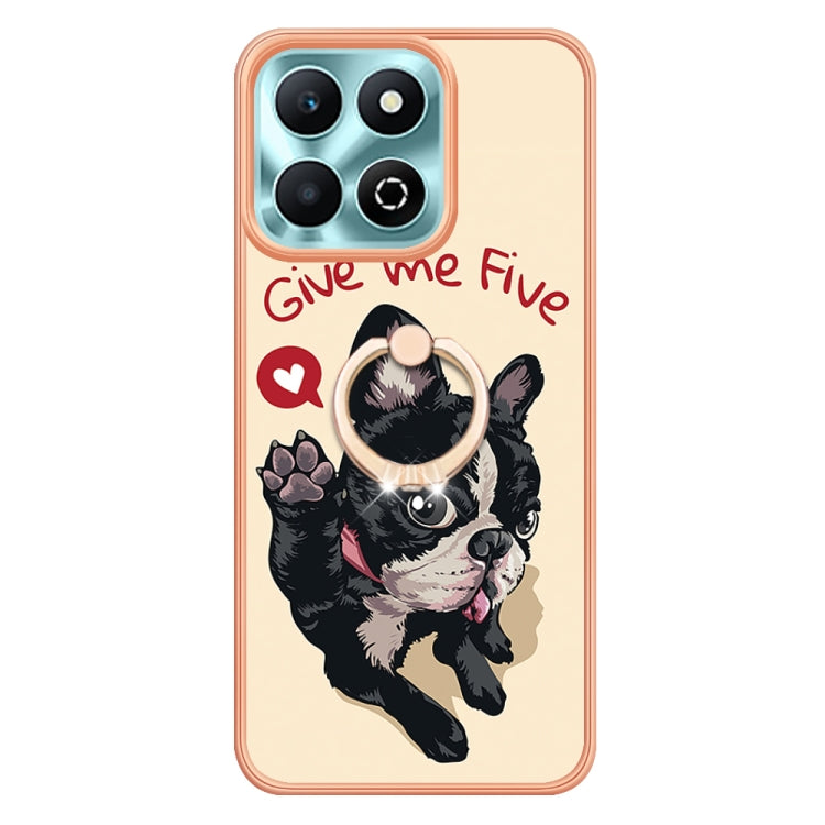 For Honor X6b Electroplating Dual-side IMD Phone Case with Ring Holder