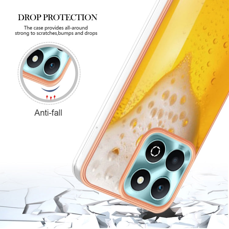 For Honor X6b Electroplating Dual-side IMD Phone Case with Ring Holder