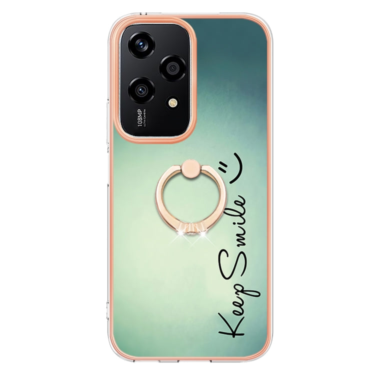 For Honor 200 Lite Global Electroplating Dual-side IMD Phone Case with Ring Holder