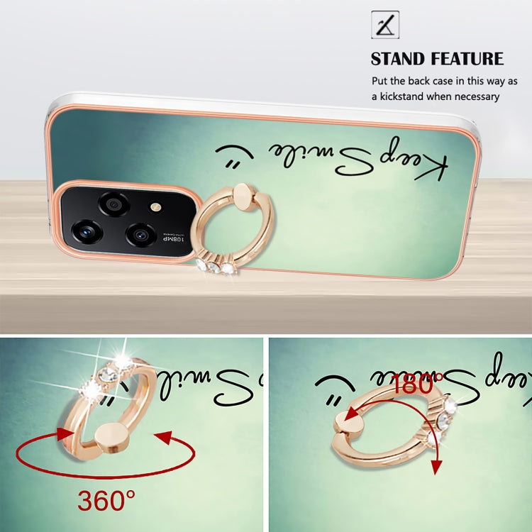 For Honor 200 Lite Global Electroplating Dual-side IMD Phone Case with Ring Holder