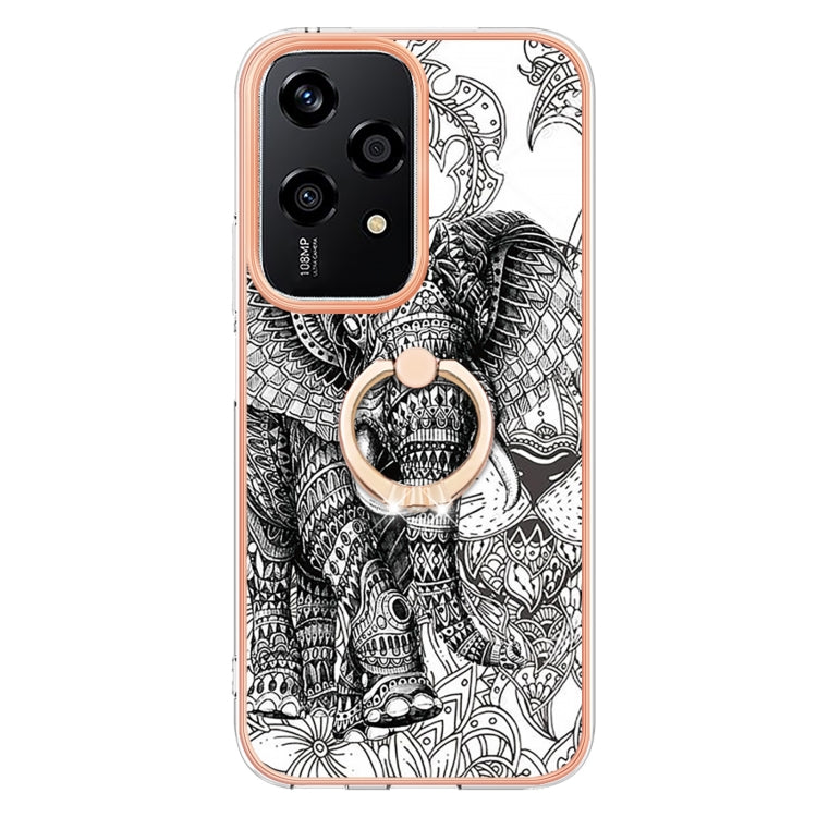 For Honor 200 Lite Global Electroplating Dual-side IMD Phone Case with Ring Holder