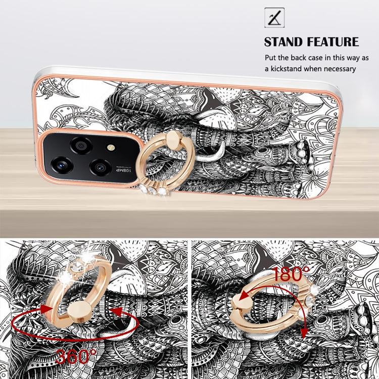 For Honor 200 Lite Global Electroplating Dual-side IMD Phone Case with Ring Holder