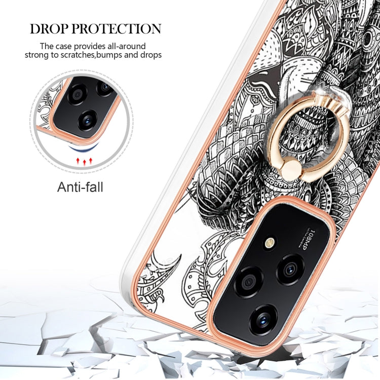 For Honor 200 Lite Global Electroplating Dual-side IMD Phone Case with Ring Holder