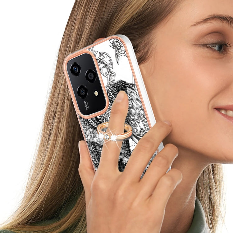 For Honor 200 Lite Global Electroplating Dual-side IMD Phone Case with Ring Holder