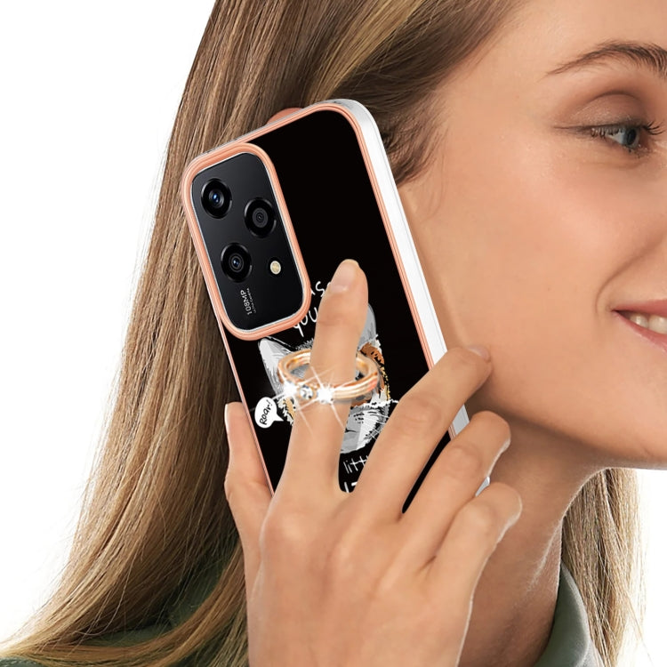 For Honor 200 Lite Global Electroplating Dual-side IMD Phone Case with Ring Holder