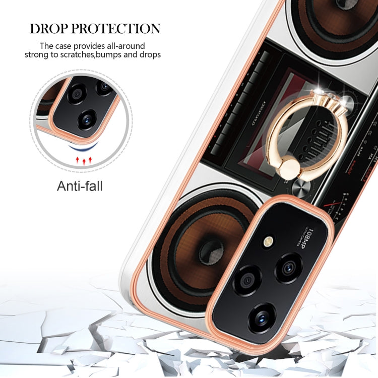 For Honor 200 Lite Global Electroplating Dual-side IMD Phone Case with Ring Holder