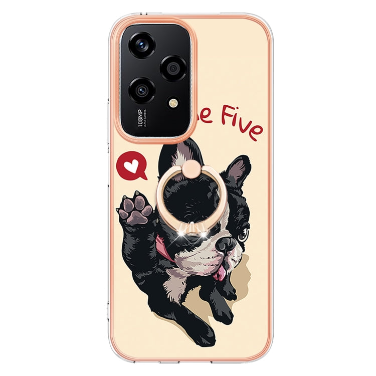 For Honor 200 Lite Global Electroplating Dual-side IMD Phone Case with Ring Holder
