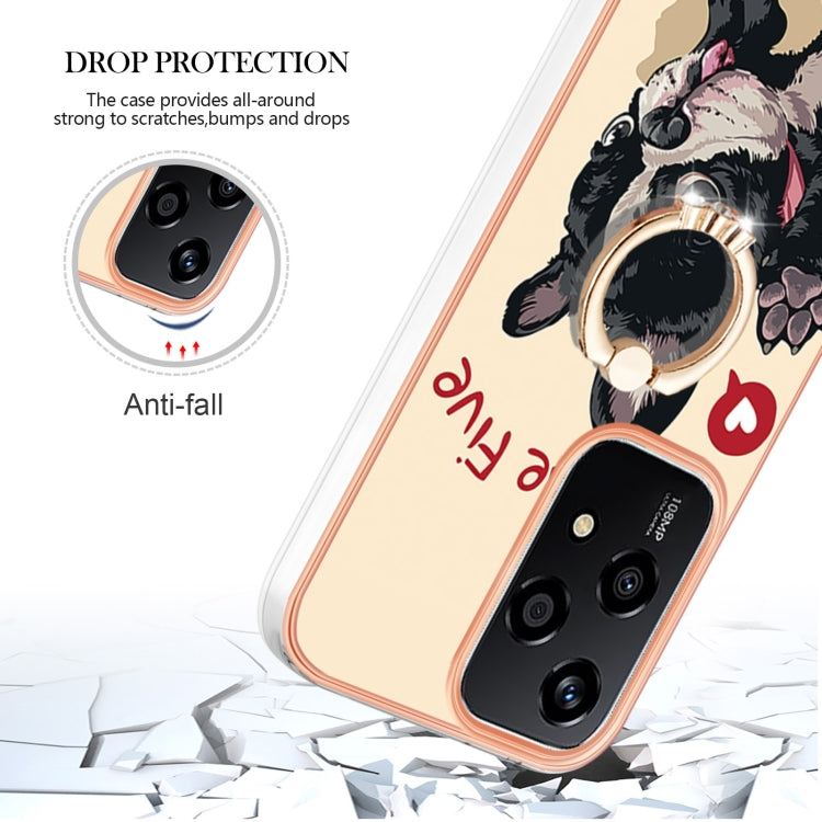 For Honor 200 Lite Global Electroplating Dual-side IMD Phone Case with Ring Holder