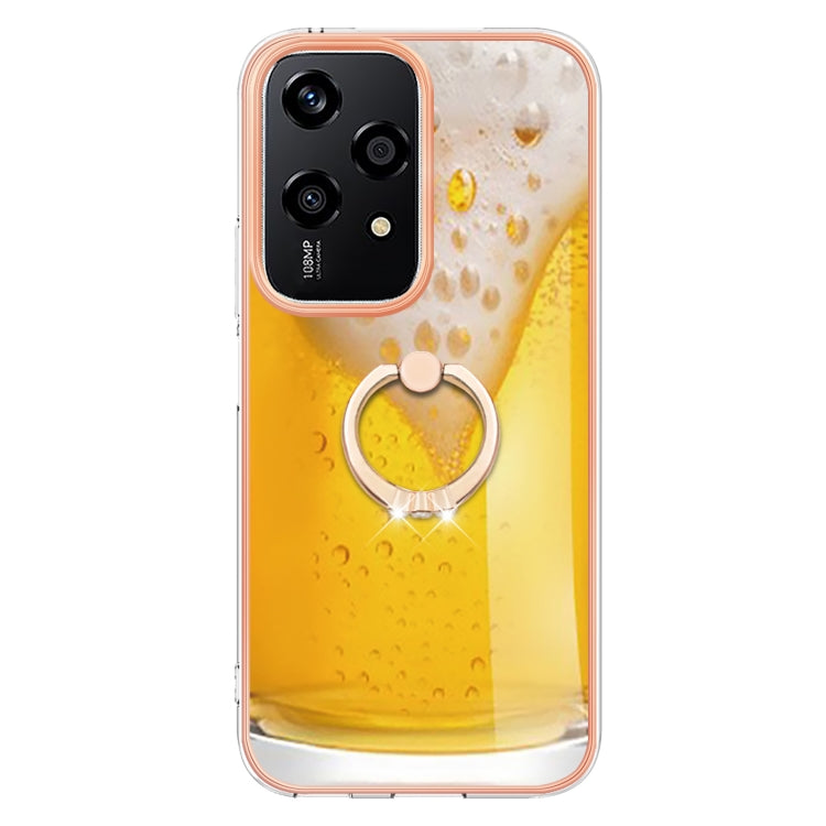 For Honor 200 Lite Global Electroplating Dual-side IMD Phone Case with Ring Holder