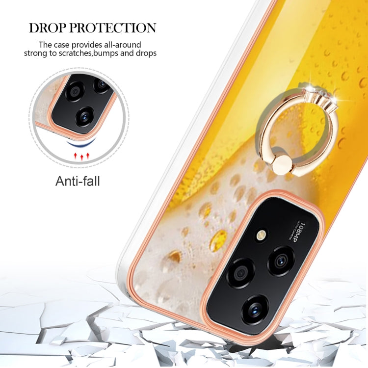 For Honor 200 Lite Global Electroplating Dual-side IMD Phone Case with Ring Holder