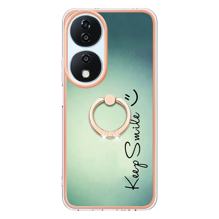 For Honor X7b 4G / 5G Electroplating Dual-side IMD Phone Case with Ring Holder