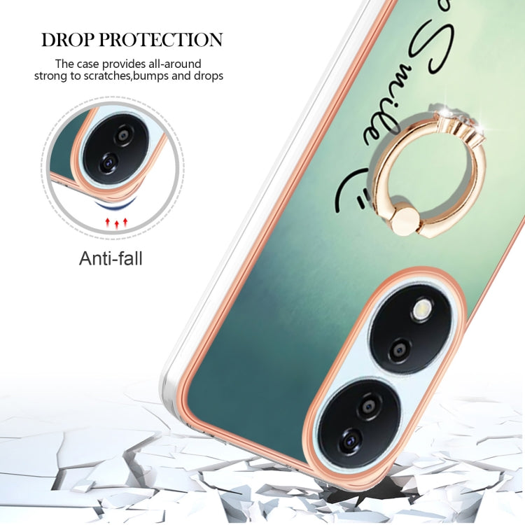 For Honor X7b 4G / 5G Electroplating Dual-side IMD Phone Case with Ring Holder