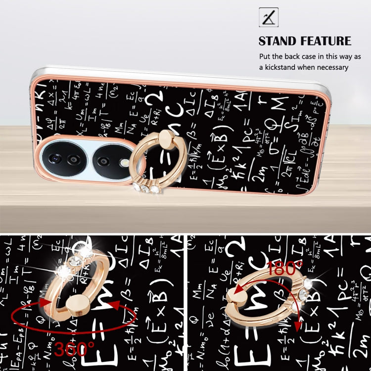 For Honor X7b 4G / 5G Electroplating Dual-side IMD Phone Case with Ring Holder