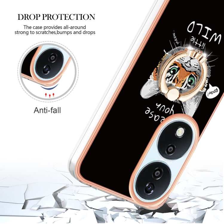 For Honor X7b 4G / 5G Electroplating Dual-side IMD Phone Case with Ring Holder
