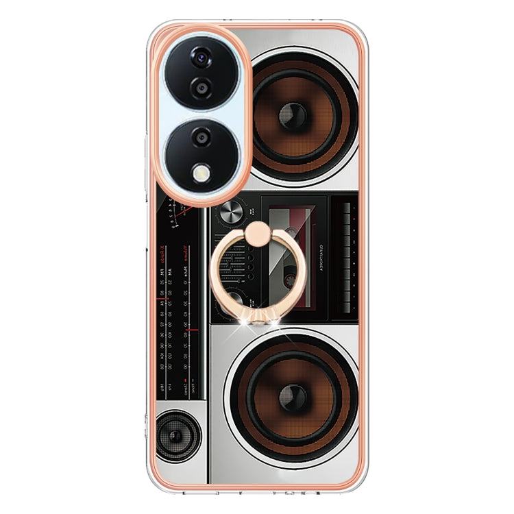 For Honor X7b 4G / 5G Electroplating Dual-side IMD Phone Case with Ring Holder