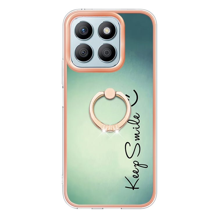 For Honor X8b Electroplating Dual-side IMD Phone Case with Ring Holder