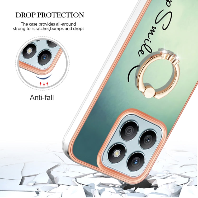 For Honor X8b Electroplating Dual-side IMD Phone Case with Ring Holder