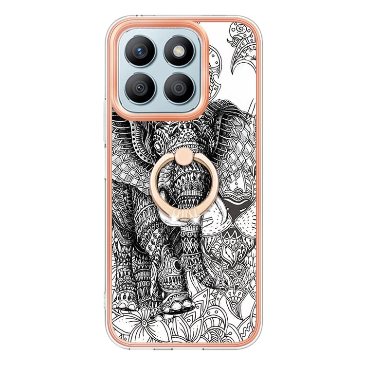 For Honor X8b Electroplating Dual-side IMD Phone Case with Ring Holder