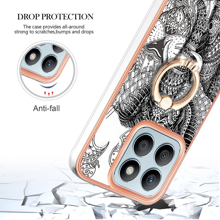 For Honor X8b Electroplating Dual-side IMD Phone Case with Ring Holder