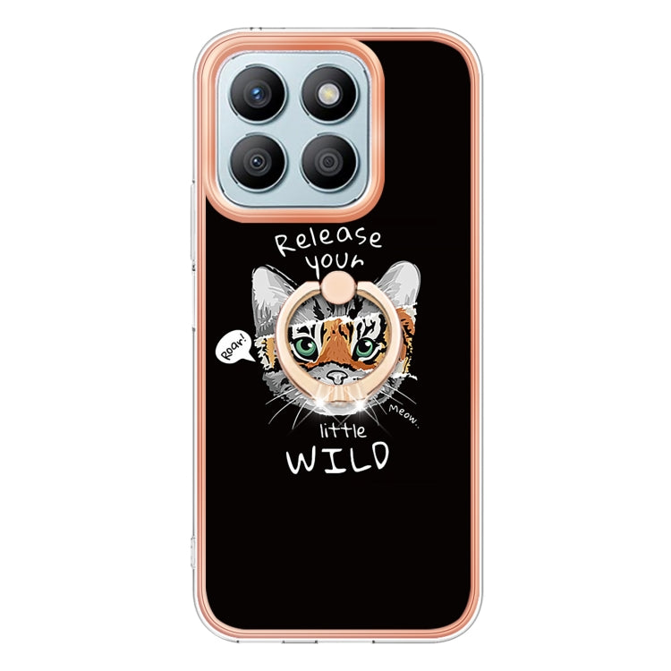 For Honor X8b Electroplating Dual-side IMD Phone Case with Ring Holder
