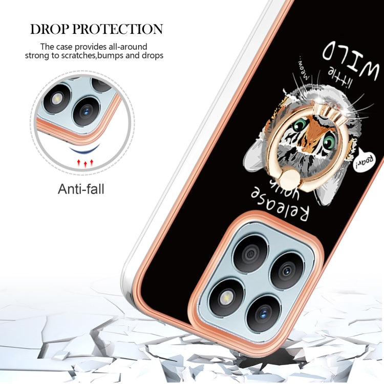 For Honor X8b Electroplating Dual-side IMD Phone Case with Ring Holder