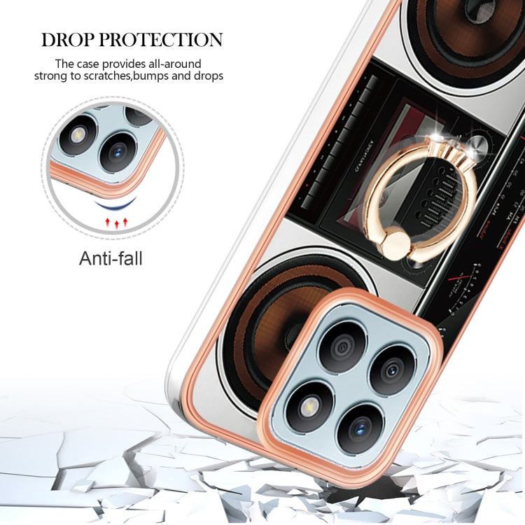 For Honor X8b Electroplating Dual-side IMD Phone Case with Ring Holder