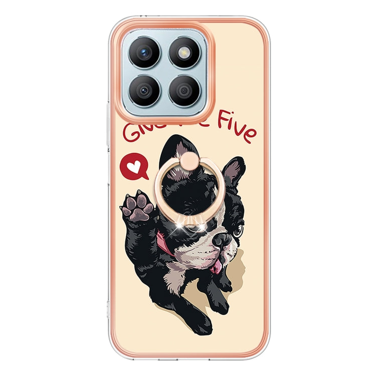 For Honor X8b Electroplating Dual-side IMD Phone Case with Ring Holder