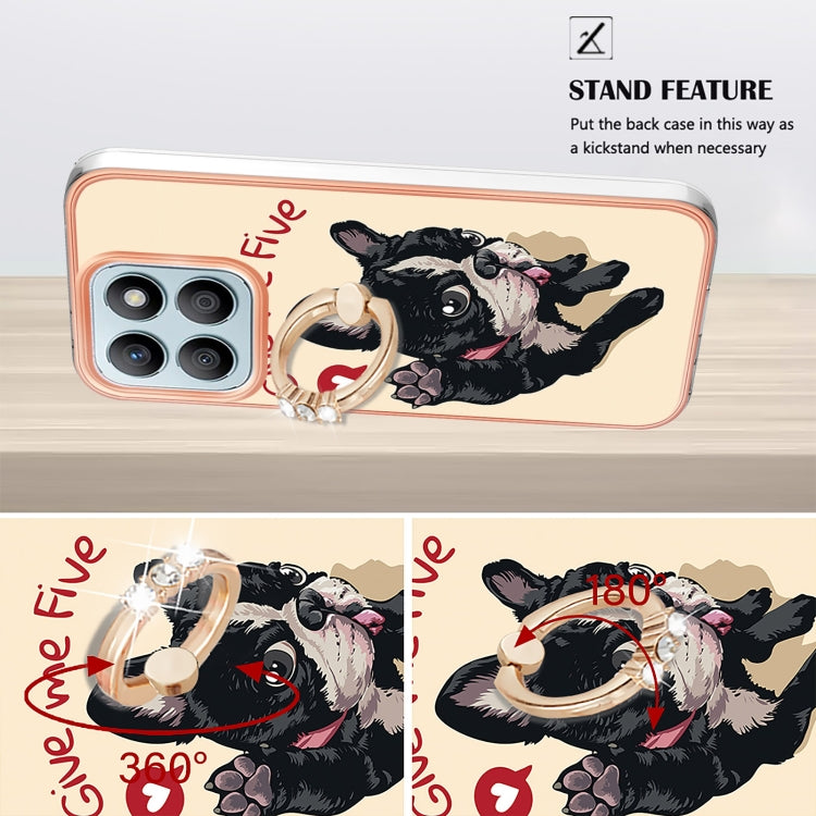 For Honor X8b Electroplating Dual-side IMD Phone Case with Ring Holder