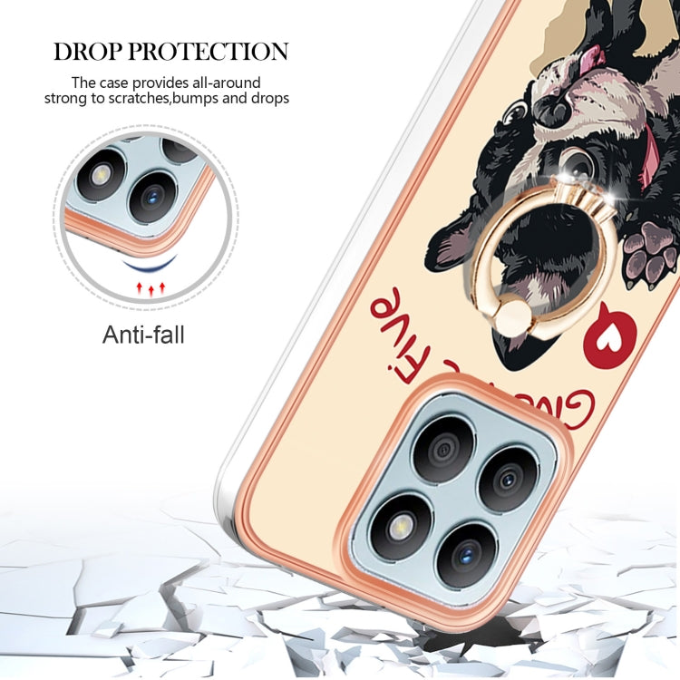 For Honor X8b Electroplating Dual-side IMD Phone Case with Ring Holder