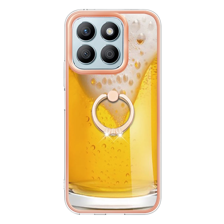 For Honor X8b Electroplating Dual-side IMD Phone Case with Ring Holder