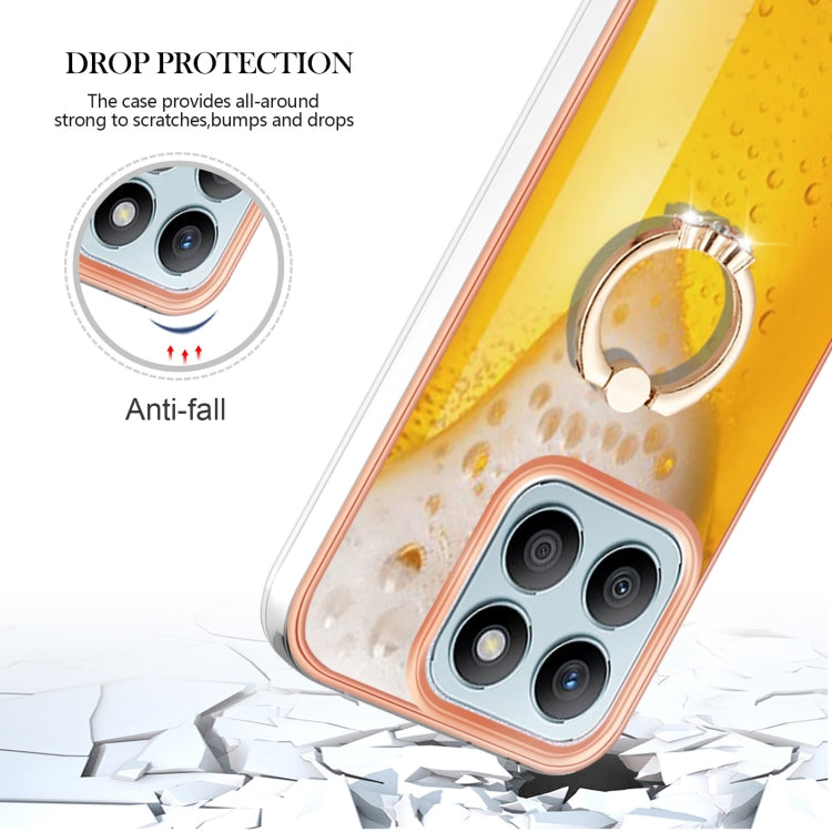 For Honor X8b Electroplating Dual-side IMD Phone Case with Ring Holder