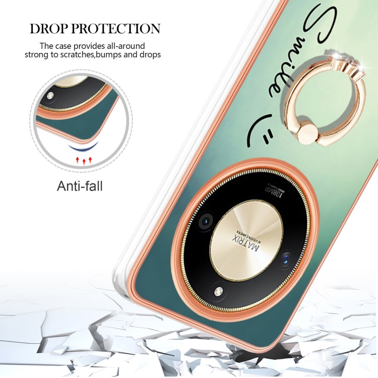 For Honor X9b Electroplating Dual-side IMD Phone Case with Ring Holder